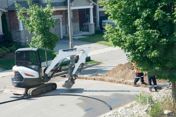 Electrical Line Trenching in Bend