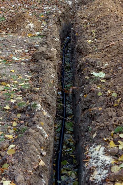 Cable Line Trenching in Bend